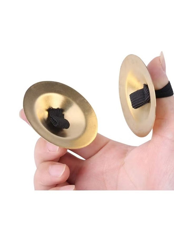 واي جيه قطعتان من صنج الأصابع الصغيرة المصنوعة من النحاس للألعاب الموسيقية ورقصة البطن للمناسبات والرقصات - Image 4